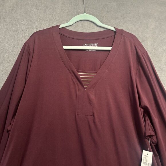 NWT Catherines Suprema Collection T-shirt Stretch Plus Size 3X 26/28 Purple - Picture 2 of 9
